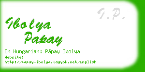 ibolya papay business card
